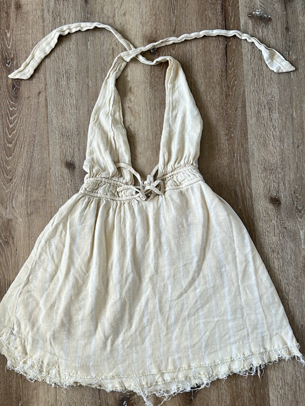 Urban Outfitters BOHO Cream Halter Tie-Back Top- WT1